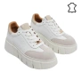 Кецове на платформа от естествена кожа- Daris White 11732, снимка 1