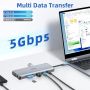 Нова USB C докинг станция за лаптоп с HDMI, DP, VGA и RJ45 12 в 1 хъб, снимка 5