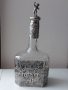 Стара кристална бутилка със сребърен обков-сребро 900