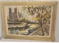 Винтидж картина „Нотр Дам и Сена“, Мариус Жирар Marius Girard, снимка 1