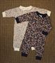 Комплект от 2 броя пижами H&M - флорална щампа/разм. 56 (1-2м), снимка 1 - Комплекти за бебе - 46020844