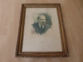 Картина графика "Вл. Ленин" Пьотр Василиев 1945 г, репродукция от 1948 г, снимка 1