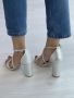 Стилни дамски сандали с отворен дизайн и елегантен ток, снимка 2