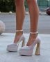 🩶Стилни сатенени дамски обувки на ток🩶, снимка 1 - Дамски обувки на ток - 45445673