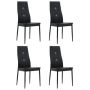 vidaXL Tрапезни столове, 4 бр, черни, изкуствена кожа(SKU:246188, снимка 1 - Столове - 45628097