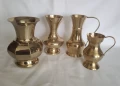 Четворен лот от кани и вази от масивен месинг-произв.Индия, снимка 1