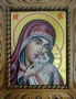 Дърворезбована рамка с иконопис Св.Богородица " Касперовска ", снимка 2