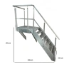 Метално стълбище с площадка 7 стъпала | За монтаж към стена | Поцинковано, снимка 3