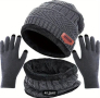 Зимен комплект шапка, шал и ръкавици (за телефон със сензорен екран) за мъже и жени -29% НАМАЛЕНИЕ , снимка 1 - Шапки - 45032515