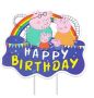 Пепа Пиг Peppa Pig Happy Birthday картонен топер украса за торта декор парти рожден ден  , снимка 1 - Други - 45782273