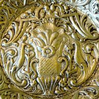 Старинна бронзова чиния,пауни,барок. , снимка 2 - Антикварни и старинни предмети - 45637859