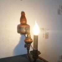 Стари стенни лампи, изработени от дърво и бронз. БАРОКОВ СТИЛ. , снимка 2 - Лампи за стена - 45674104