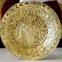 Старинна бронзова чиния,пауни,барок. , снимка 5 - Антикварни и старинни предмети - 45637859