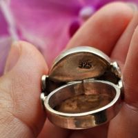 Красив сребърен пръстен с Ахат , снимка 2 - Пръстени - 45404589