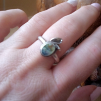 Сребърен пръстен със седеф , снимка 2 - Пръстени - 44967821
