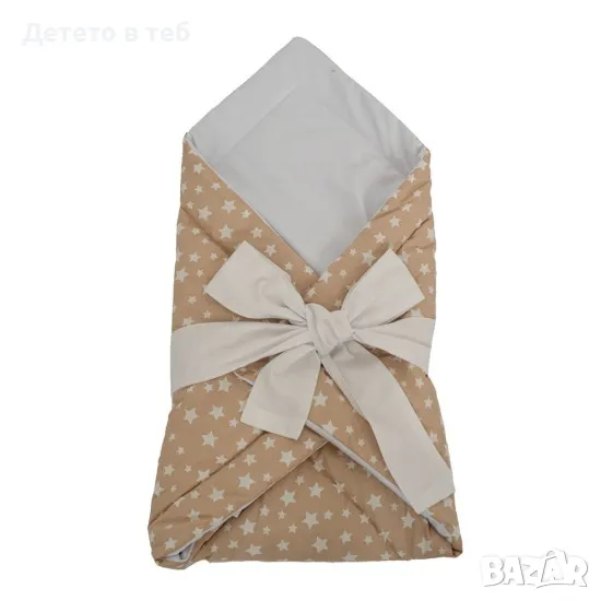 Порт бебе - бежови звезди с бял полар -75/75, снимка 1