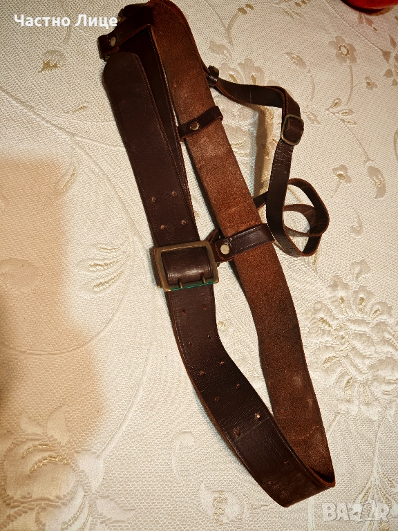 Царски ОФИЦЕРСКИ ВОЕНЕН КОЛАН С ПОРТУПЕЙ 1940те г  Отлично състояние., снимка 1