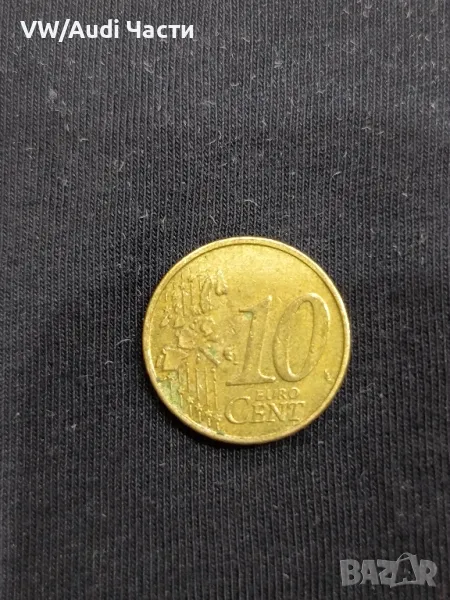 Монета 10 евро цента Белгия 1999г. минт 10 Euro Cent Belgium Albert II , снимка 1