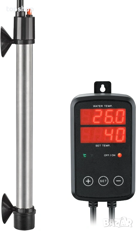 НОВ титаниев нагревател за аквариум Weipro 500W с цифров контролер / от 250 до 350 литра  , снимка 1
