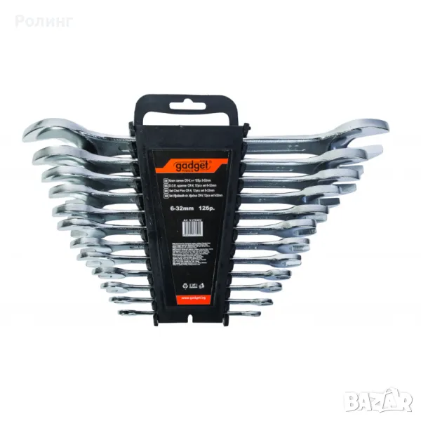 Ключ гаечен CR-V к-т 12бр. 6-32mm на стойка GD/230402, снимка 1