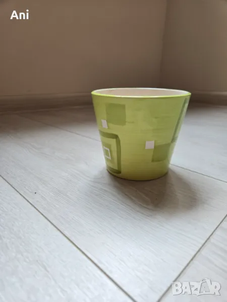 Зелена кашпа /саксийка, снимка 1
