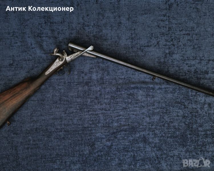 Рядка пушка 19 век, Колекционерски Оръжие. Ловна щифтова двуцевка за механа, камини. Подарък  за мъж, снимка 1