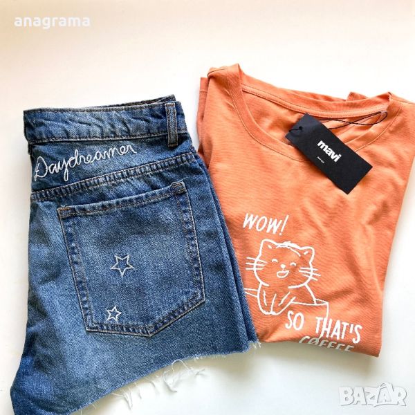 Нова тениска Mavi & къси дънки H&M coachella M size, снимка 1