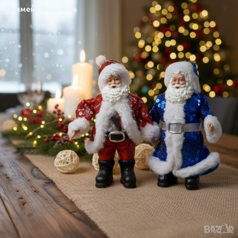 Декоративен дядо Коледа с пайети – Стилен акцент за всеки дом, снимка 1
