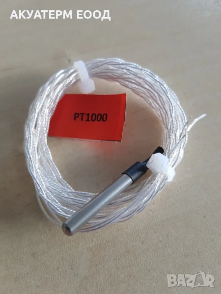Pt1000 температурен (датчик сонда сензор)  с водоустойчив тефлонов кабел 2m., снимка 1