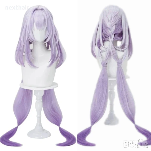 Аниме косплей розово лилава перука Honkai Star Rail Black Swan high quality cosplay, снимка 1