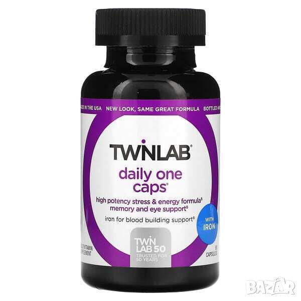 Мултивитамини Daily One Caps със желязо Twinlab, 90 капсули, снимка 1