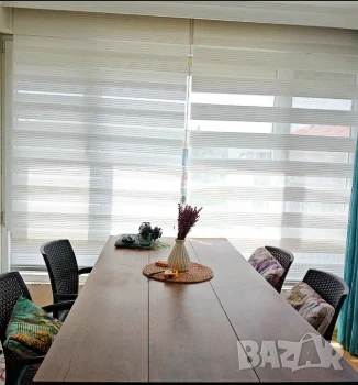 Щори ECD  Ролетни, Текстилни, Двойни, Без пробиване, Включен монтажен материал, Бял,Сив ,Бежов, снимка 1