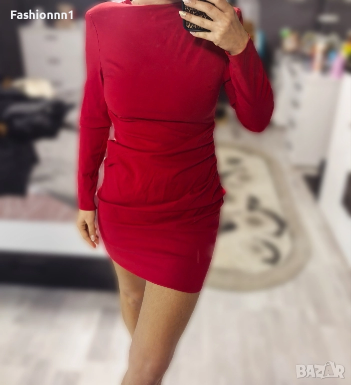 Червена рокля с изрязан гръб , снимка 1