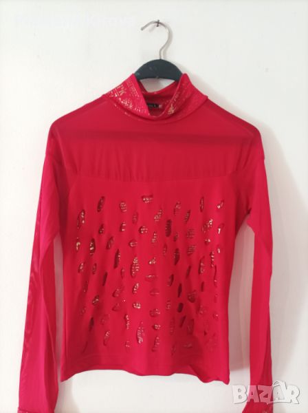 Червена дизайнерска блуза, размер S, снимка 1