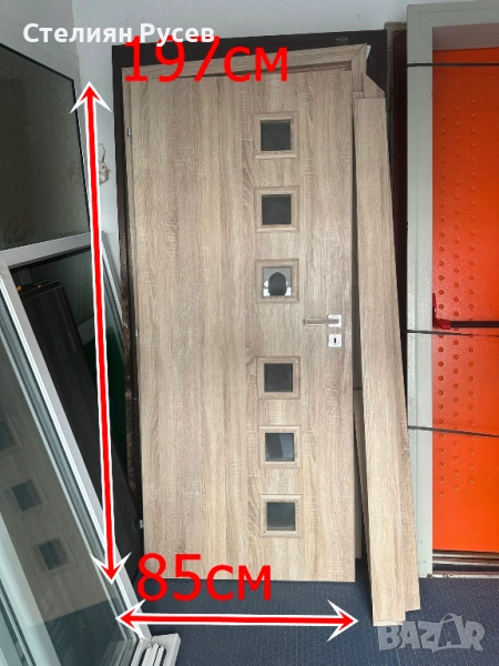 160722 GRADE интериорна врата 197/85 см - цена 280 лв или 143,16 евро  - буб външен размер на вратат, снимка 1