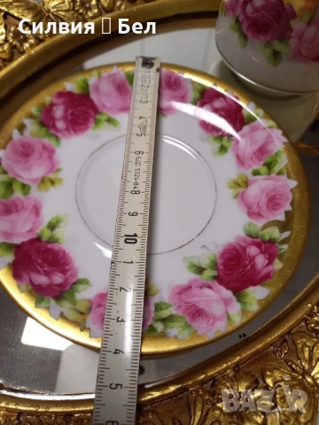 Старинен сет чаша с чиния, снимка 10 - Антикварни и старинни предмети - 52068817