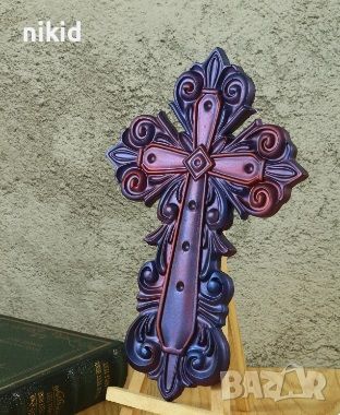 Грамаден декориран кръст силиконов молд форма фондан смола гипс шоколад декор украса, снимка 2 - Форми - 45307254