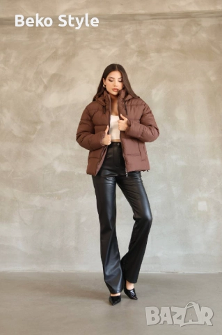 Дамско ватирано яке налично в черно и кафяво