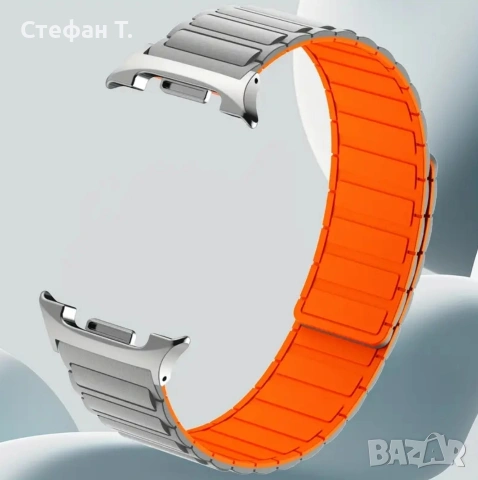 Каишка за Samsung Watch8 44mm - Сиво-оранжева