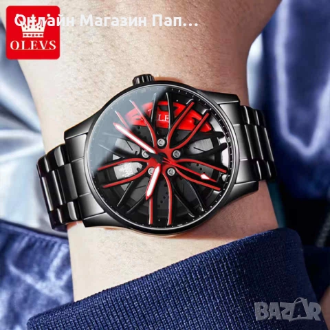 OLEVS 9937 Мъжки Кварцов Часовник с Уникален 3D Авто-Дизайн, снимка 5 - Мъжки - 53656488