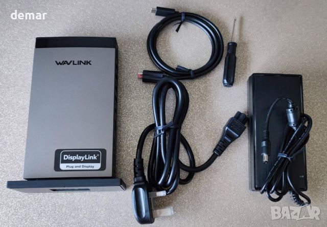 WAVLINK USB C докинг станция с 3 HDMI, 15 в 1, 5 USB порта, 2DP, 1Gbps, снимка 7 - Кабели и адаптери - 46446855