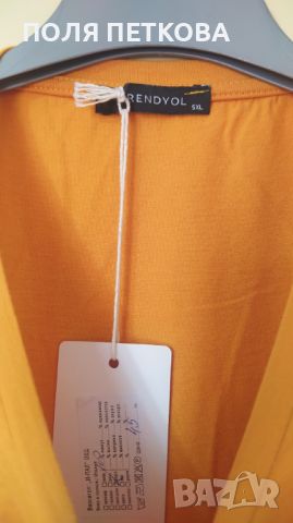 Оранжева блуза туника , снимка 6 - Тениски - 45295417