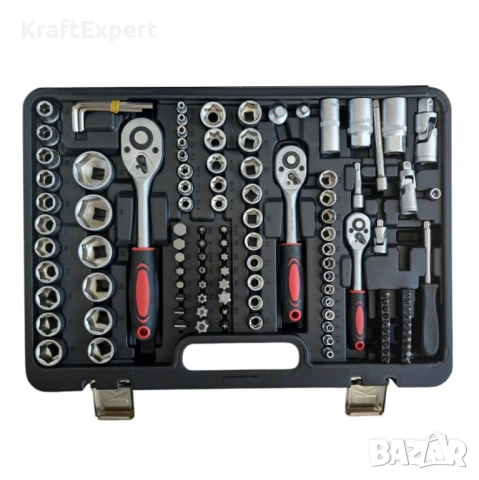 Комплект инструменти KraftWorld гедоре 172 части – хром-ванадиева стомана, снимка 4 - Куфари с инструменти - 50681425