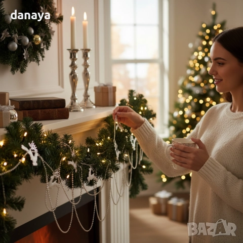 6167 Коледен гирлянд с еленчета декоративен гердан за елха и декорация, 270 см, снимка 3 - Декорация за дома - 52422415