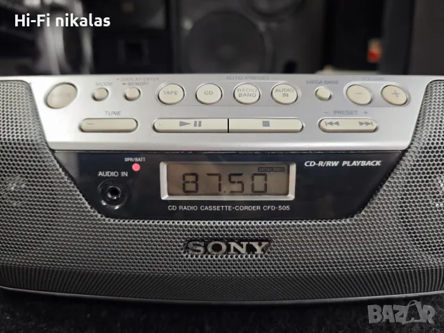 FM стерео радио касетофон CD плейър SONY CFD-S05, снимка 2 - Радиокасетофони, транзистори - 50255479