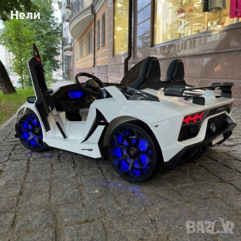 Двуместна КОЛА Licensed Lamborghini Aventador SVJ 24V с функция дрифт, снимка 7 - Детски велосипеди, триколки и коли - 46663621