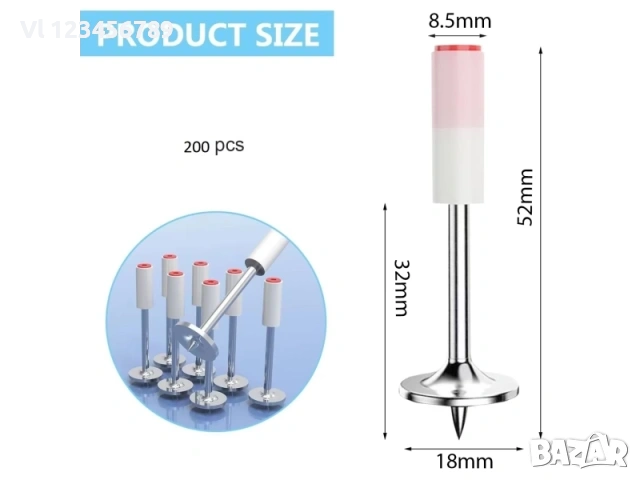 Професионален пистолет за пирони KraftRoyal с очила, ръкавици и 200 бр. пирони, снимка 4 - Други инструменти - 53833135