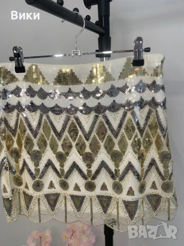 Пола с паети и маниста универсален размер , снимка 11 - Поли - 50739077