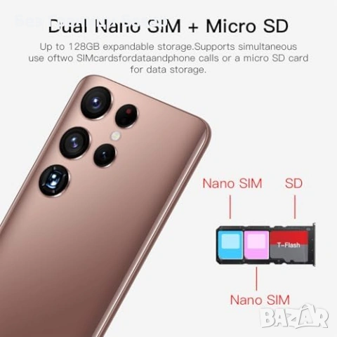 Нов Отключен телефон 6.3 инча Dual SIM 16GB 4500mAh Type-C черен телефон, снимка 4 - Други - 54103788