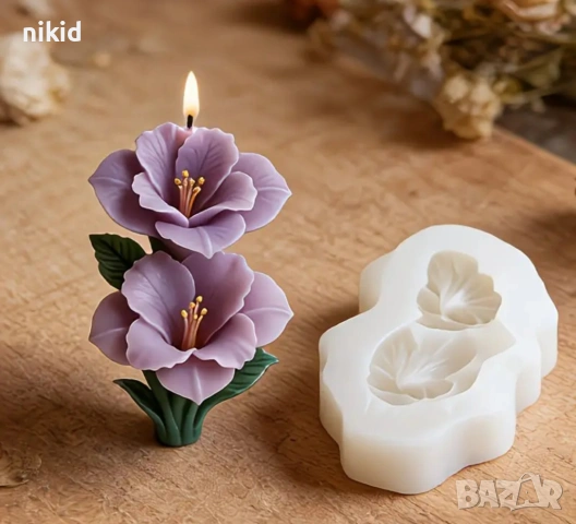 2 цвята цветя цветчета изправени силиконов молд форма фондан шоколад смола гипс свещ декор